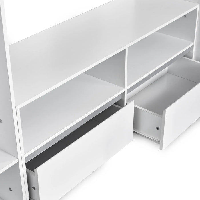 Gaia 90cm Single Highsleeper TV Bed - White and Silver