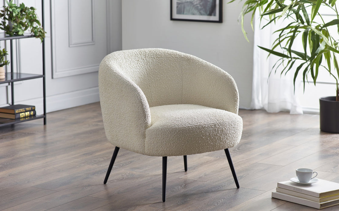 Gigi Boucle Accent Chair - Ivory