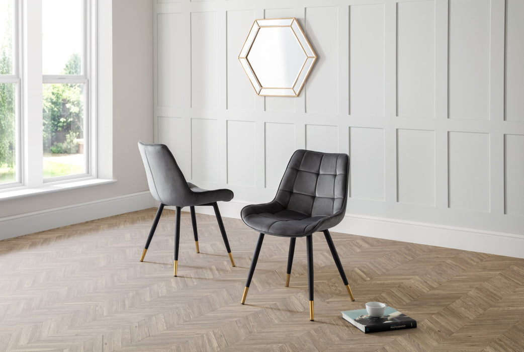 Set Of 2 Hadid Dining Chairs - Grey