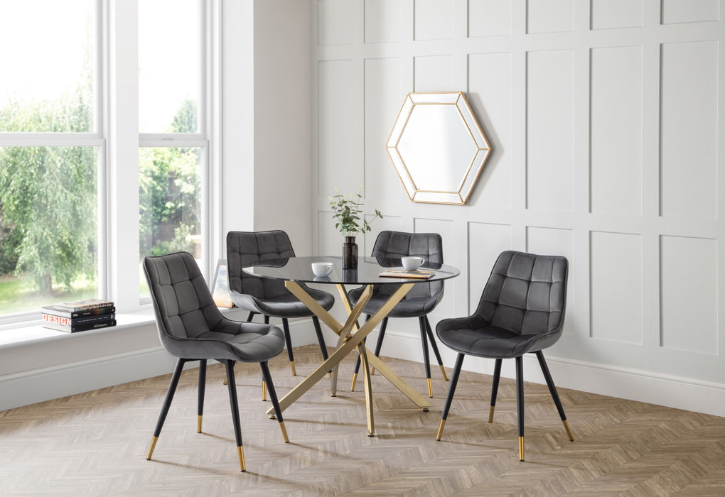 Set Of 2 Hadid Dining Chairs - Grey