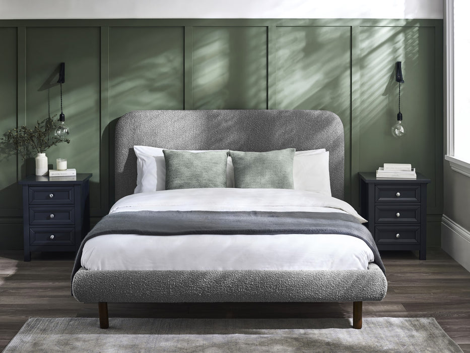 Hannah Double Bed 135Cm - Grey Boucle