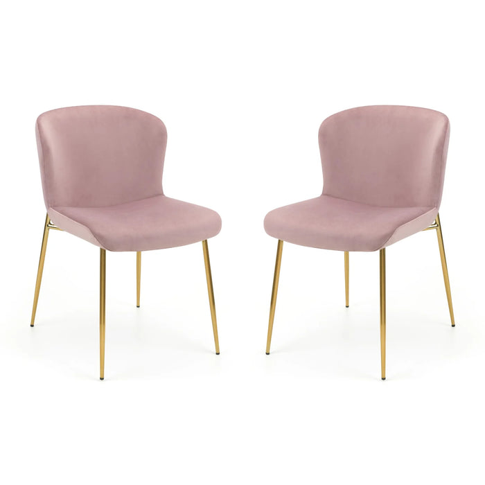 Set Of 2 Harper Dining Chairs - Dusky Pink
