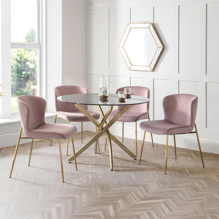 Set Of 2 Harper Dining Chairs - Dusky Pink