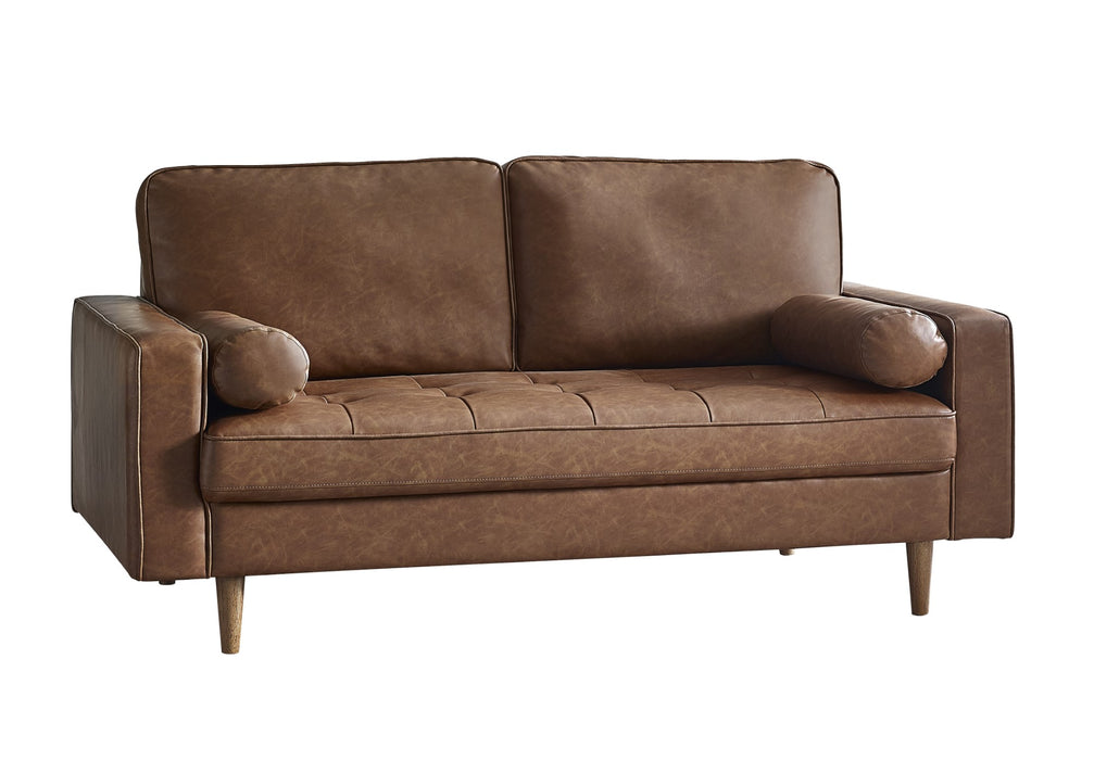 Henley 3 Seater Sofa - Brown Faux Leather