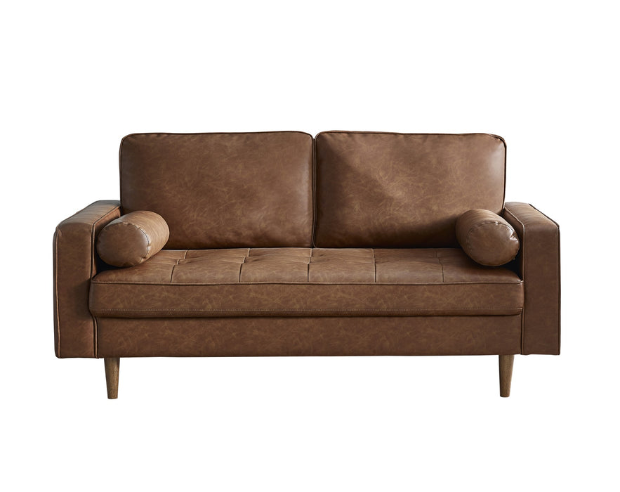 Henley 3 Seater Sofa - Brown Faux Leather