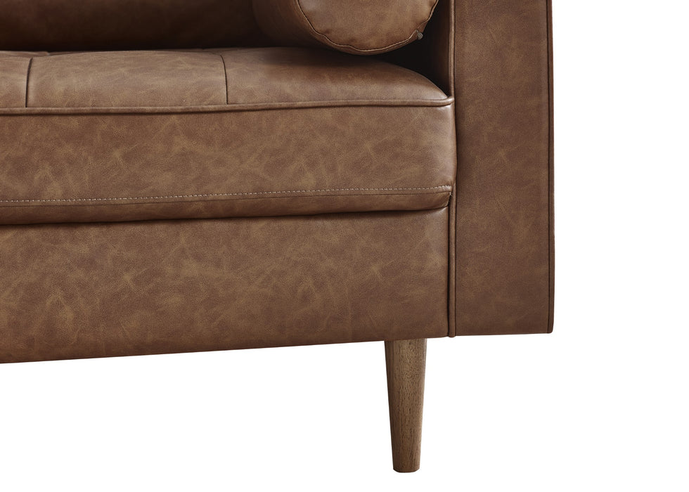 Henley 3 Seater Sofa - Brown Faux Leather