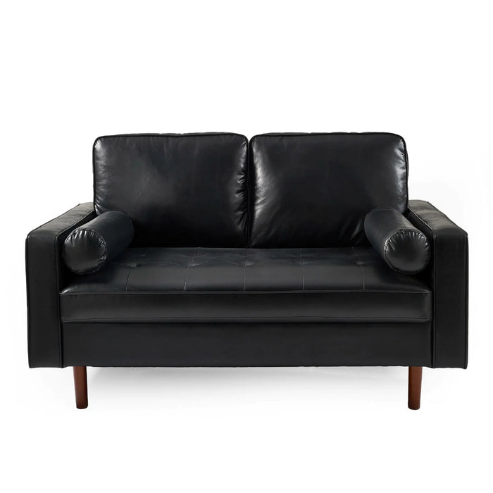 Henley Black Faux Leather 2 Seater Sofa