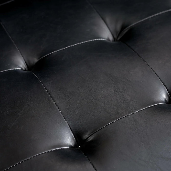 Henley Black Faux Leather 2 Seater Sofa
