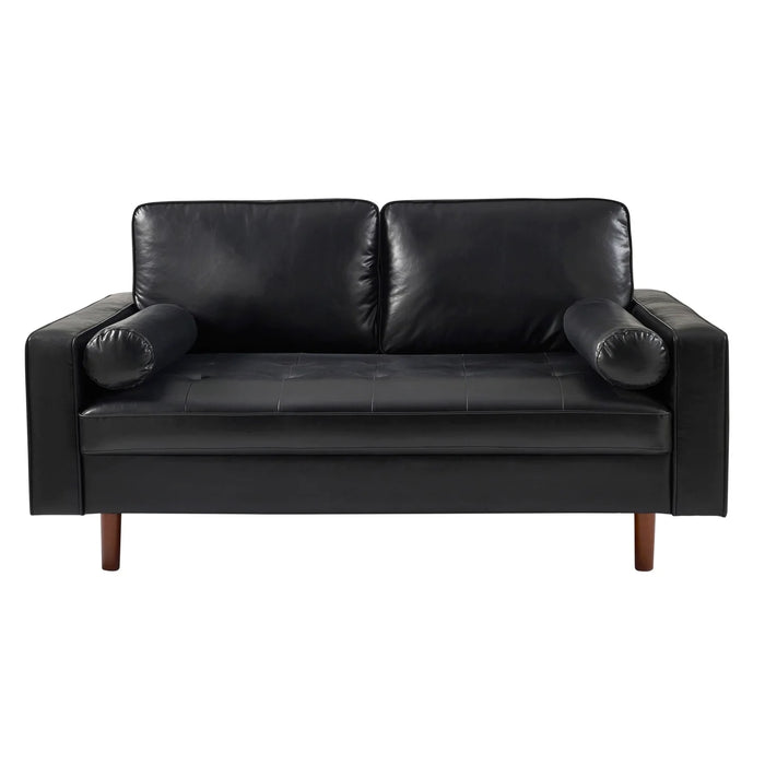 Henley Black Faux Leather 3 Seater Sofa