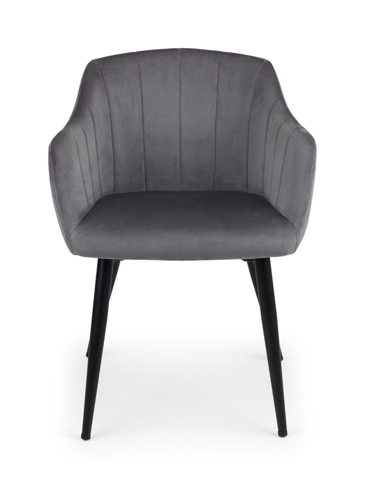 Set Of 2 Hobart Scalloped Dining Chairs - Grey