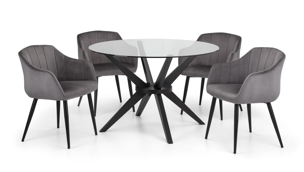 Set Of 2 Hobart Scalloped Dining Chairs - Grey