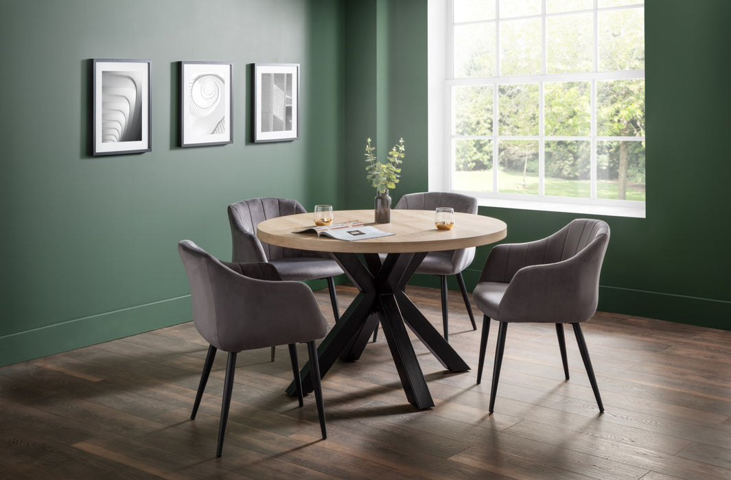 Set Of 2 Hobart Scalloped Dining Chairs - Grey