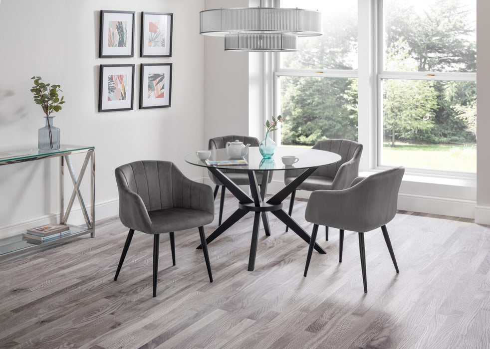Set Of 2 Hobart Scalloped Dining Chairs - Grey