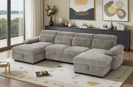Axton U-Shape Sofa Bed - Grey