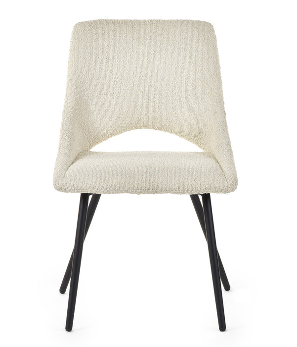 Set Of 2 Iris Boucle Dining Chairs - Ivory