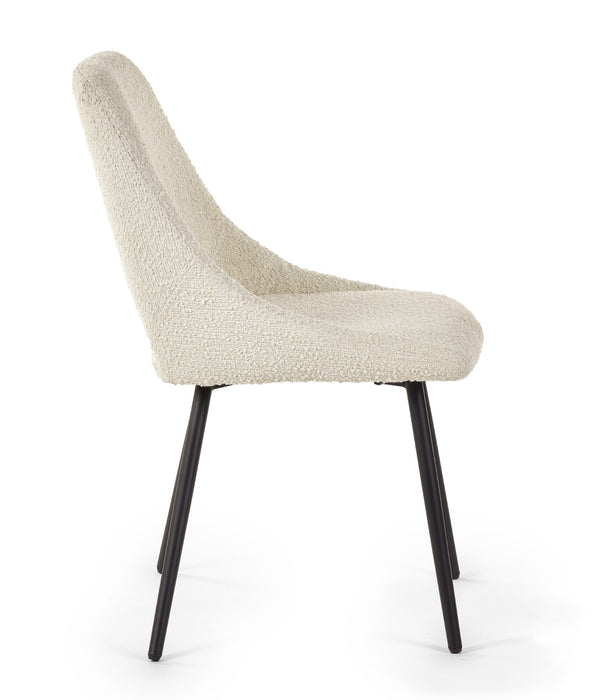Set Of 2 Iris Boucle Dining Chairs - Ivory