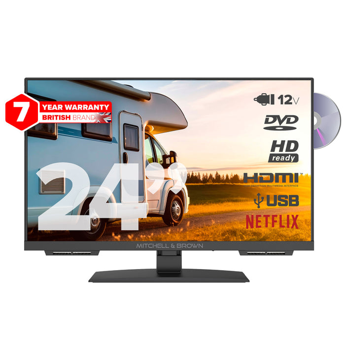 JB-24DVD1811ST 24 inch WebOS Smart Travel TV with Built-in DVD - 12V Battery Mains