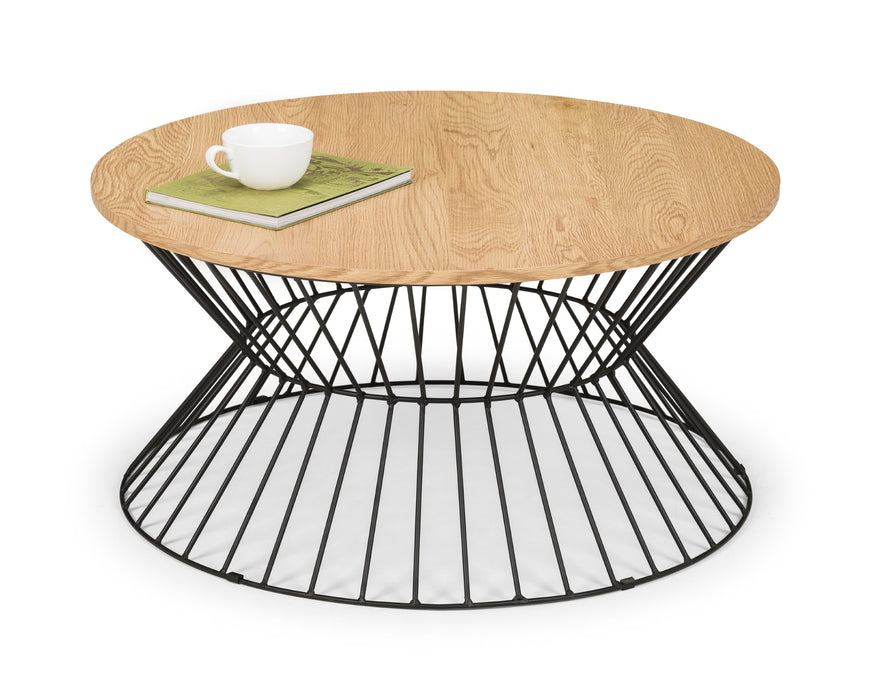 Jersey Round Wire Coffee Table - Euro Oak