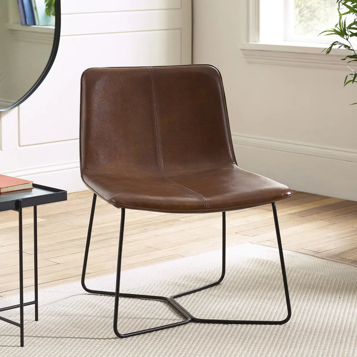 Joren PU Leather Accent Chair - Brown