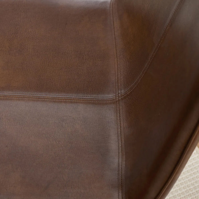 Joren PU Leather Accent Chair - Brown
