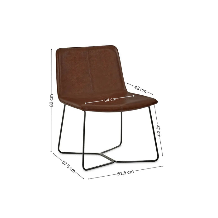 Joren PU Leather Accent Chair - Brown