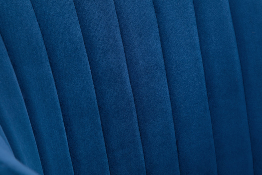 Kahlo Velvet Swivel Office Chair- Blue/Chrome