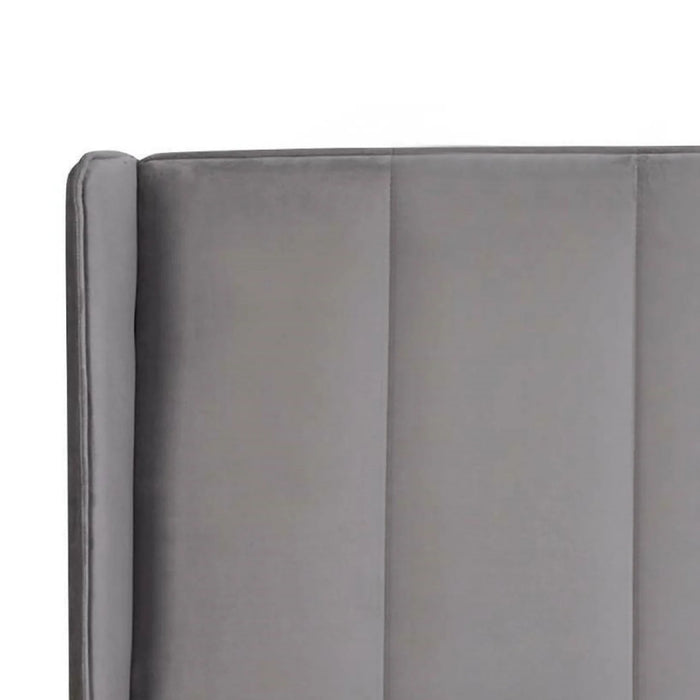 Katie Grey Velvet Upholstered 150cm Kingsize Ottoman Storage Bed