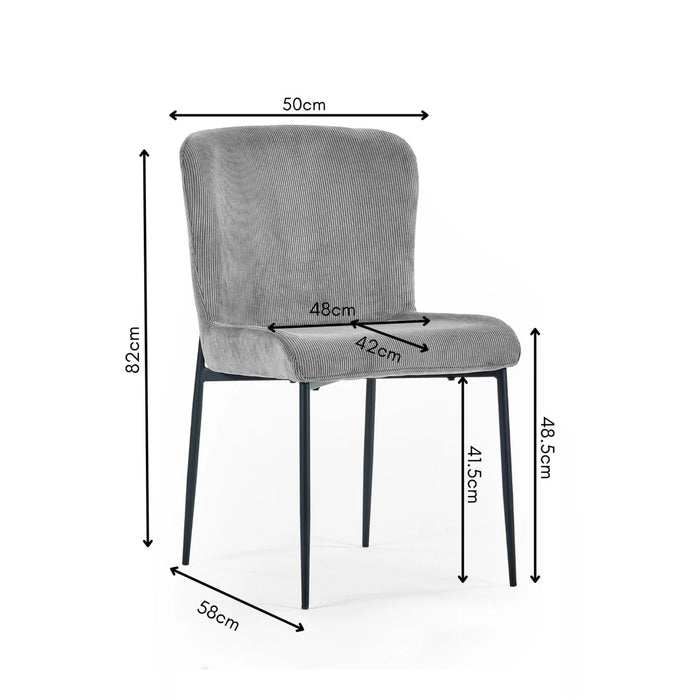 Set Of 2 Leonie Dining Chairs - Grey