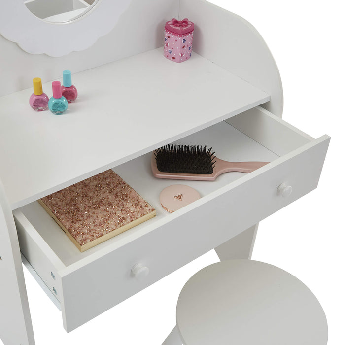 White Dressing Table and Stool Set