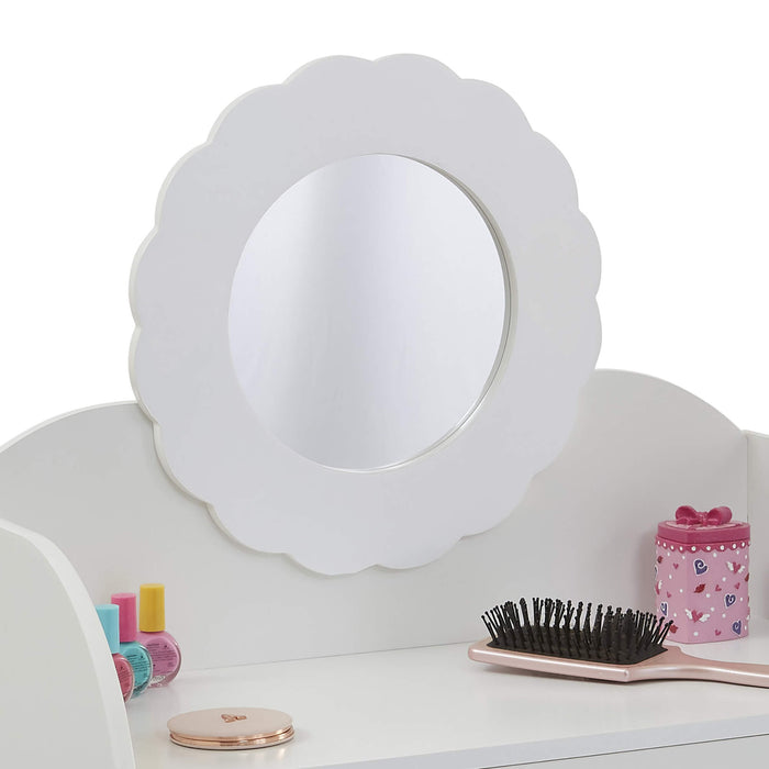 White Dressing Table and Stool Set