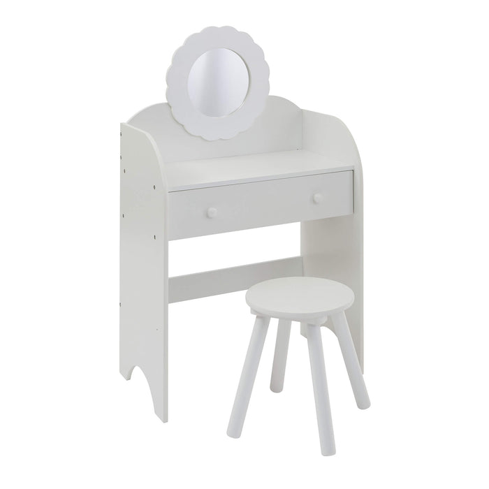 White Dressing Table and Stool Set