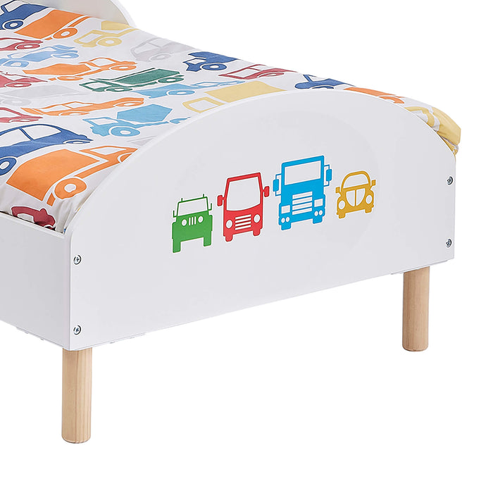 Kids White Toddler Bed - Transport