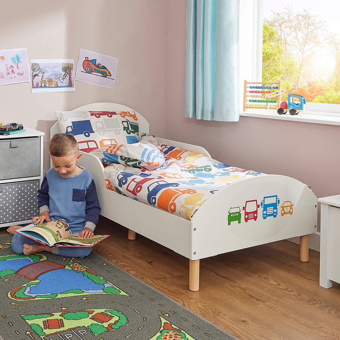 Kids White Toddler Bed - Transport