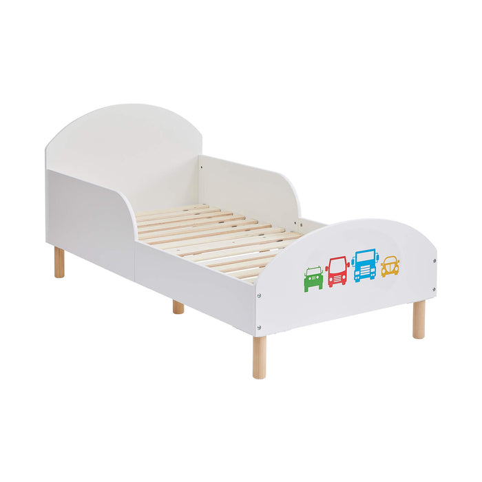 Kids White Toddler Bed - Transport