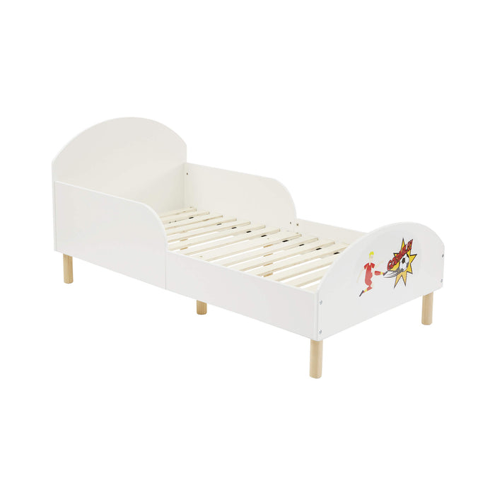 Kids White Toddler Bed - Football