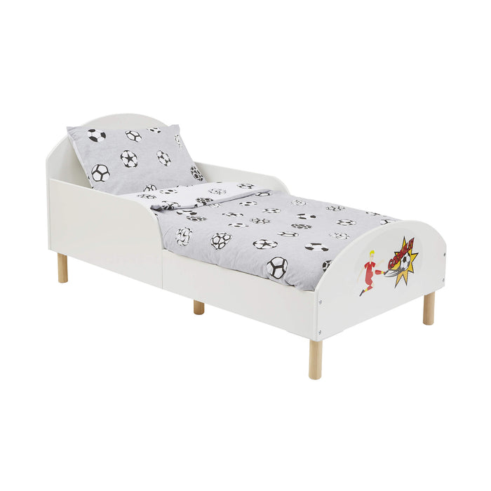 Kids White Toddler Bed - Football