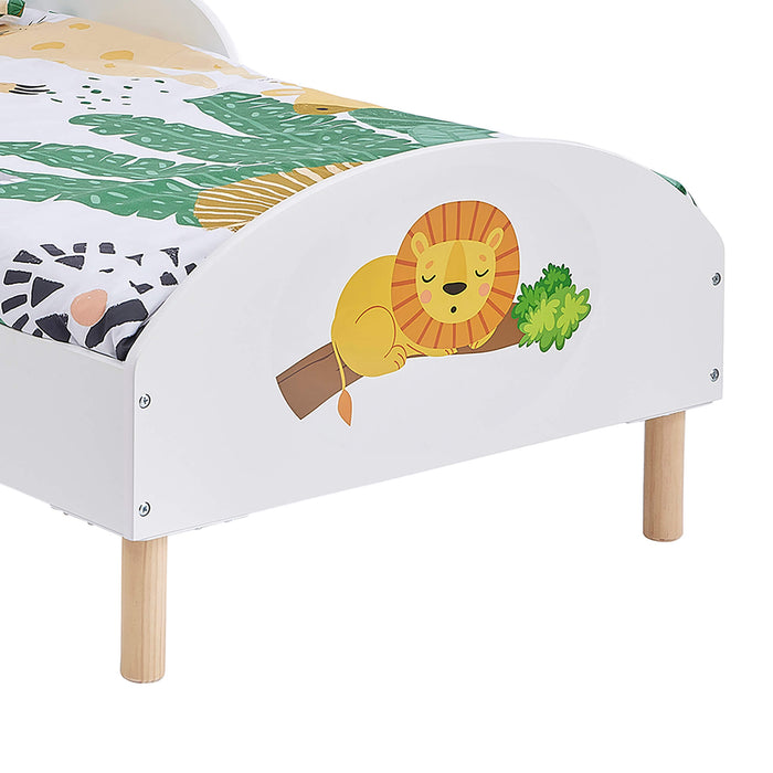 Kids White Toddler Bed - Jungle