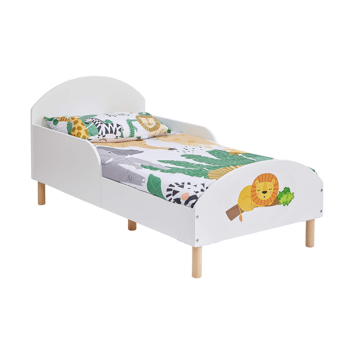 Kids White Toddler Bed - Jungle