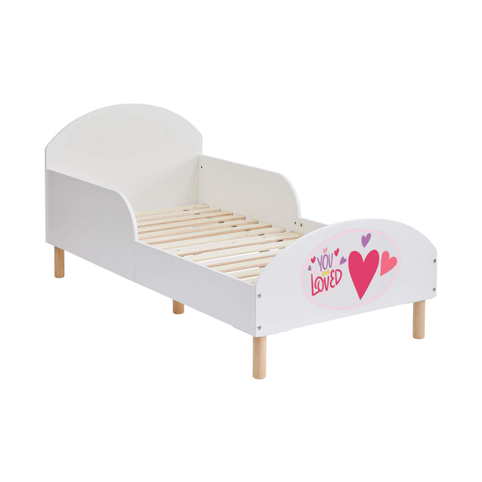 Kids White Toddler Bed - You Are Loved