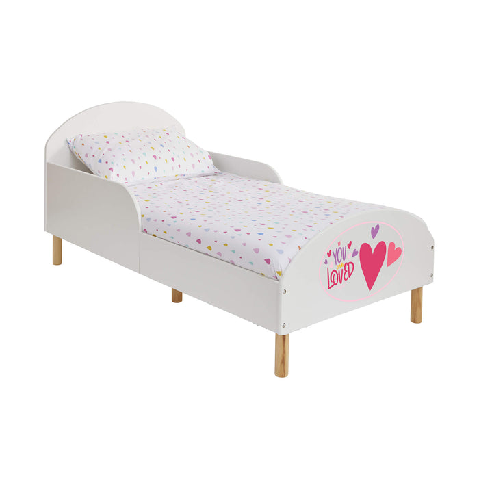 Kids White Toddler Bed - You Are Loved