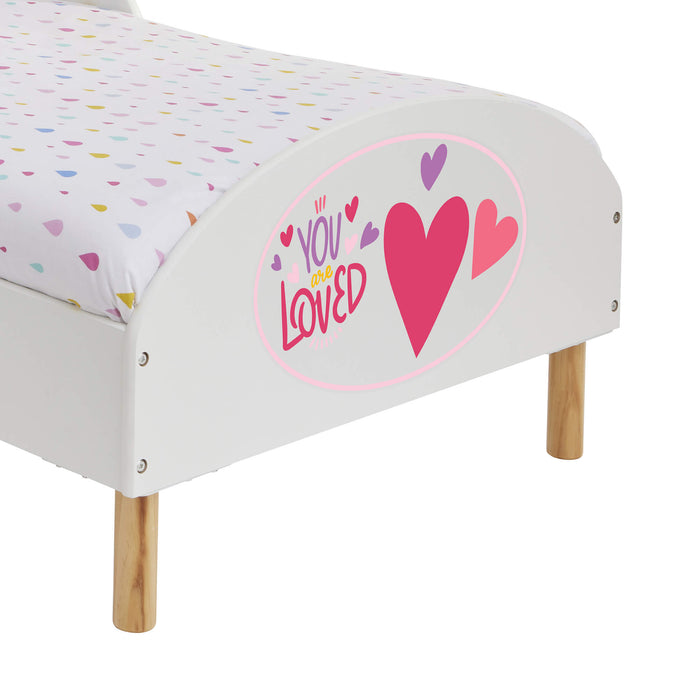 Kids White Toddler Bed - You Are Loved