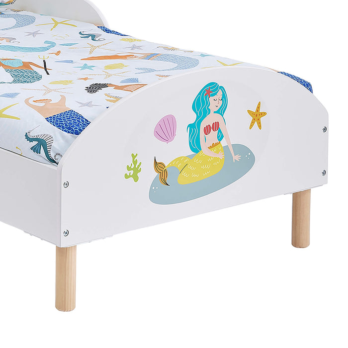 Kids White Toddler Bed - Mermaid