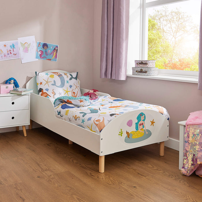 Kids White Toddler Bed - Mermaid