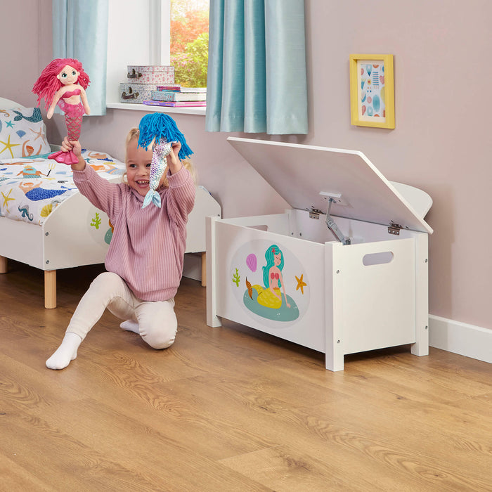 Kids Wooden Mermaid Toy Box