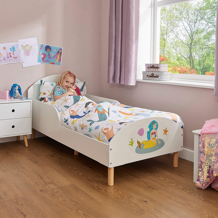 Kids White Toddler Bed - Mermaid