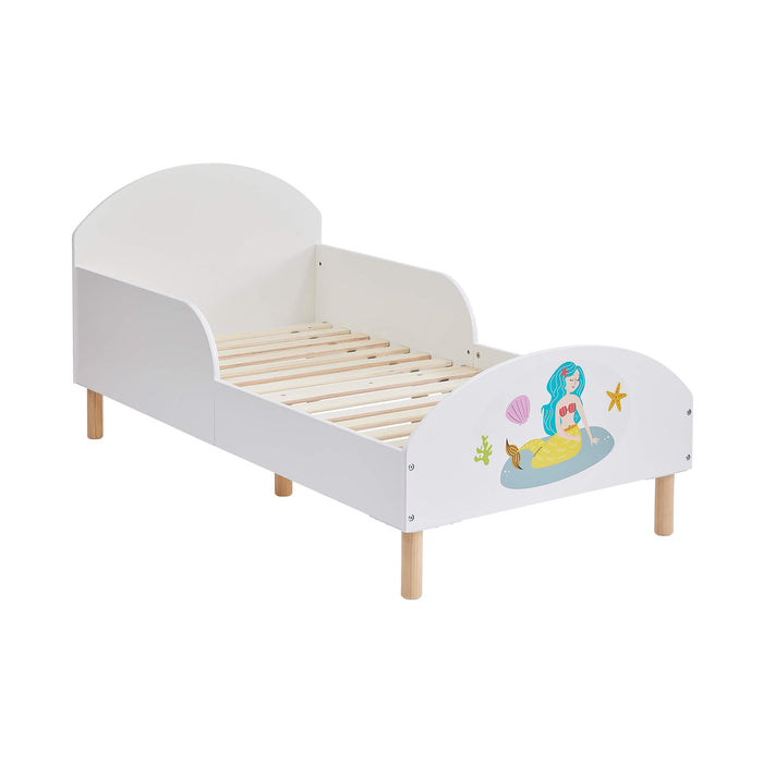 Kids White Toddler Bed - Mermaid