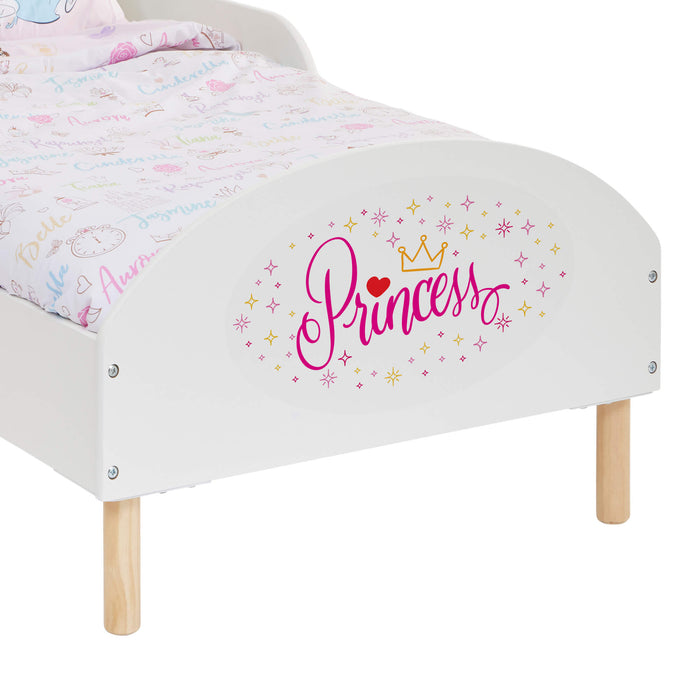 Kids White Toddler Bed - Princess