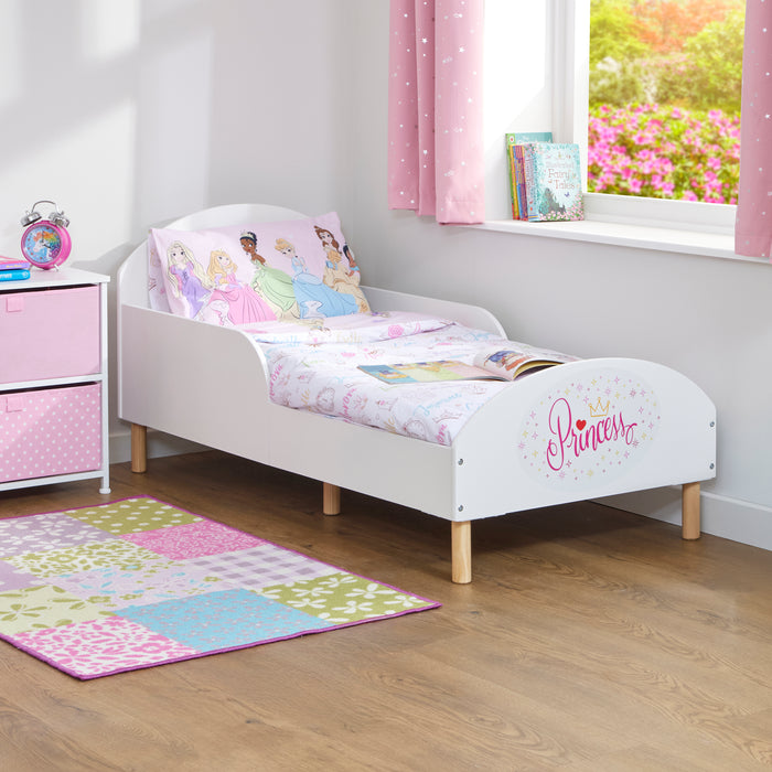 Kids White Toddler Bed - Princess