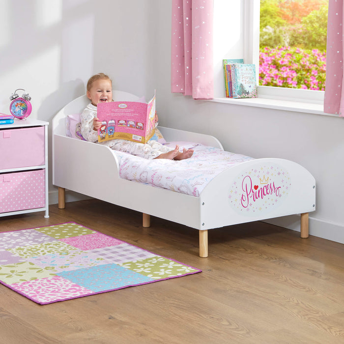 Kids White Toddler Bed - Princess