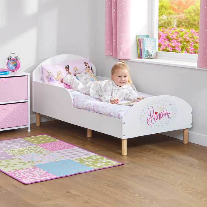 Kids White Toddler Bed - Princess